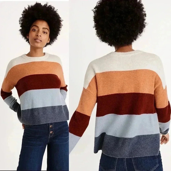 Madewell Crofton Striped Pullover Sweater in Coziest Yarn Size Small - Picture 1 of 7